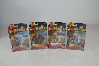 Hasbro Lot of 4 Iron Man 2 Action Figures Hulkbuster Whiplash Silver Centurion