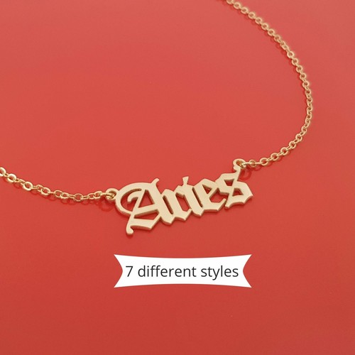 Aries Necklace Zodiac sign Pendant 