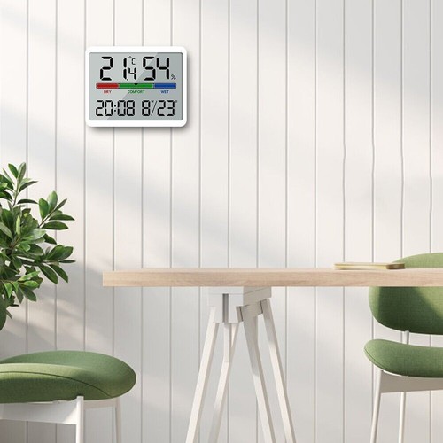 Digital Electronic Alarm Clock LCD Large Screen Displays Wall Clock Thermometer - Picture 7 of 19