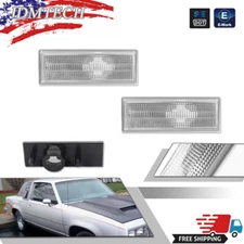 For 1981-88 Cutlass 442 Rear Fender Bumper Side Marker Lights Clear Lens LH & RH
