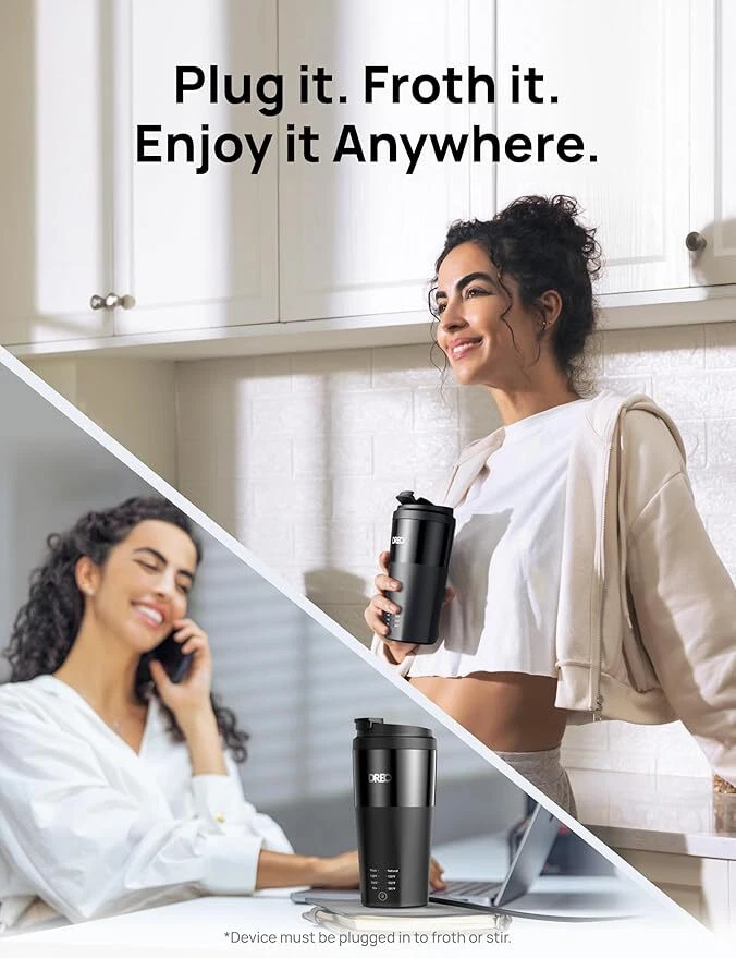 Milk Frother, 4-in-1 Electric Frother for Coffee, Hot and Cold Foam Maker