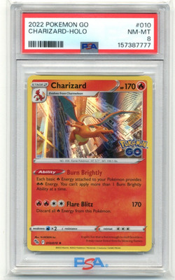 2022 Pokemon Go 010 Charizard Holo PSA 8