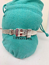 Tiffany  Co. Sterling Silver Twist Rope T Belt Buckle Bracelet Rare