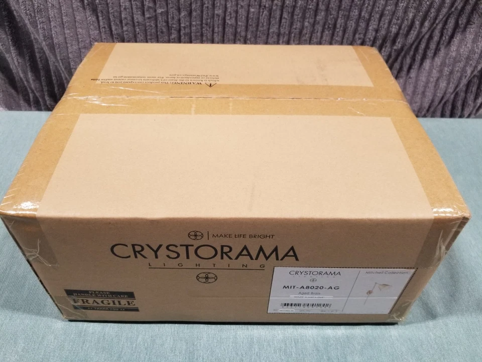 NUEVO Aplique de pared Crystorama Lighting MIT-A8020- Mitchell 30" brazo oscilante latón envejecido Foto 3 de 4