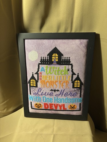 Halloween Themed Cross Stitch Art(in Excellent Condition)