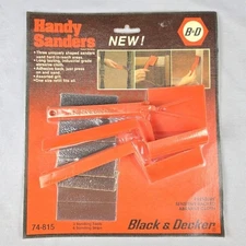 New Vintage Black & Decker Handy Sanders Uniquely Shaped For Hard To Reach Areas