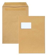250 Versandtaschen DIN C4 229 324 mm braun mit Fenster