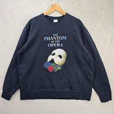 Vintage The Phantom of the Opera Sweatshirt XL Black Broadway Musical FLAW