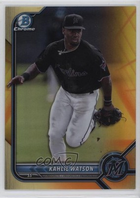 2022 Bowman Chrome Yellow & Orange Vapor Refractor 70/75 Kahlil Watson 10ow