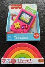 Lot Of 2 Toys Fisher Price Lil Gamer Stacking Rainbow Arch 6-36 Mos