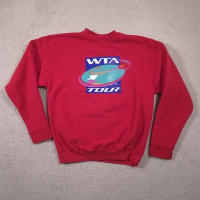 Vintage WTA Tour Sweatshirt Mens Medium Red Tennis Tultex Graphic Crewneck 90s