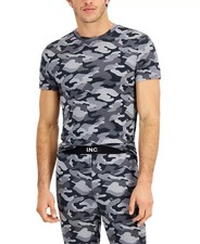 International Concepts Men's Modal Blend Camo-Print Pajama Top Gray Camo-XL