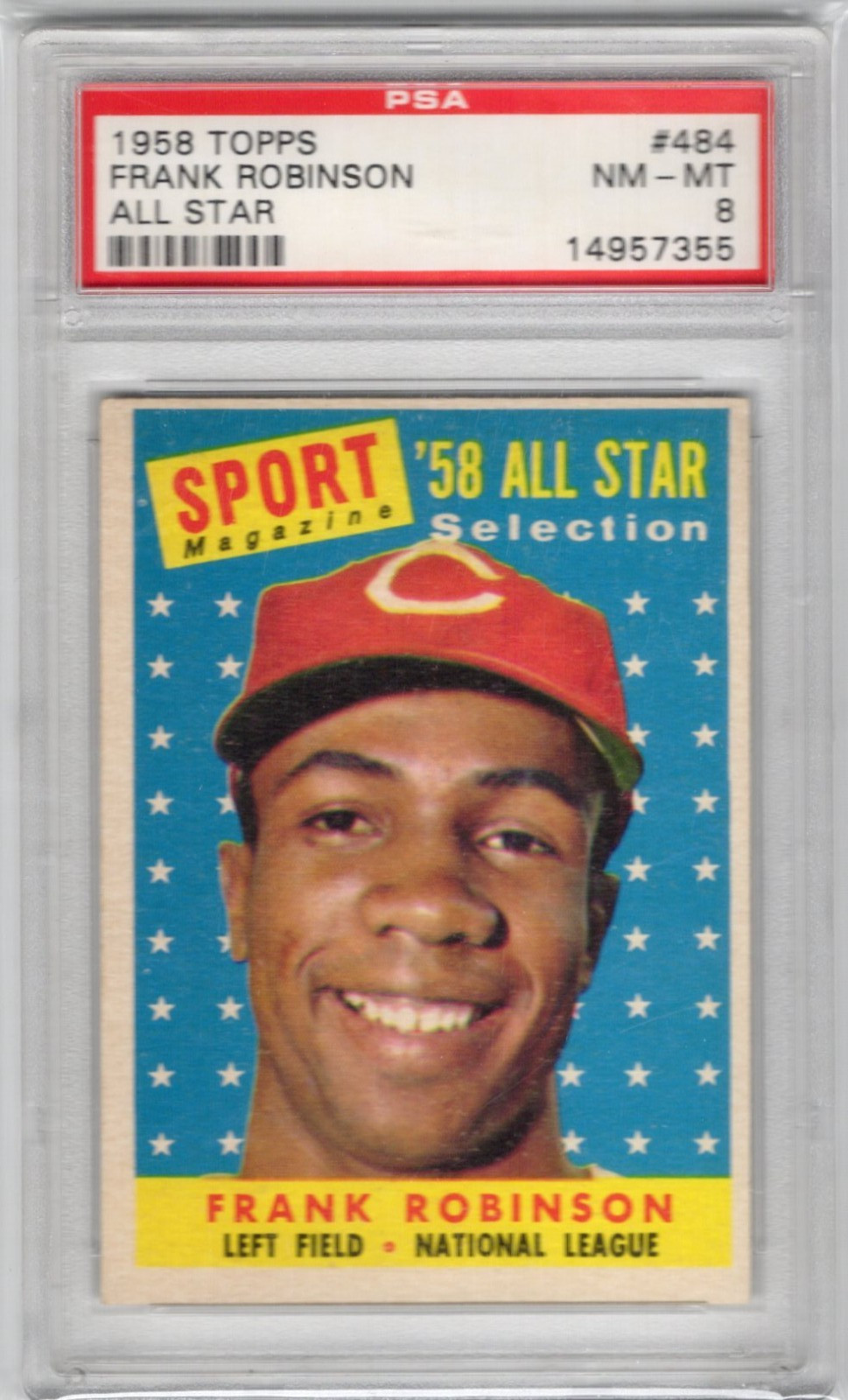 1958 Topps All Star #484 Frank Robinson Cincinnati Reds HOF PSA 8 NM-MT