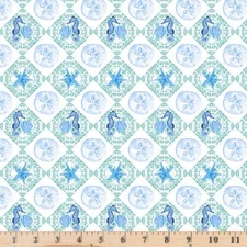 Sea Whispers Sand Dollar Blue Green 5782BG Sale Quilt Cotton Fabric by half yd
