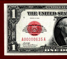 1928💲1   🚨 LEGAL TENDER     RED SEAL  🚨  LOW  3 DIGIT SERIAL  PCGS 53