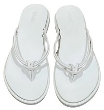 OluKai 'Aka Flip-Flops White Women  s Size 7 Straps Cushioned Summer Beach Hook