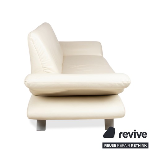 Koinor Rossini Leder Sofa Creme Weiß Zweisitzer Couch manuelle Funktion - Afbeelding 11 van 12