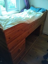 Pine Midsleeper Single Wooden Bed With Drawers And Steps Please Read Description