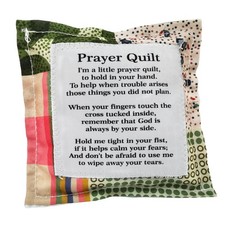 Prayer Quilt with Cross Inside Mini Pocket Throw, Royal Blue