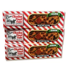 Claxton Fruit Cake - 3-1 Lb. Dark Recipe - Each Cake Packed in Claxton Gift C...