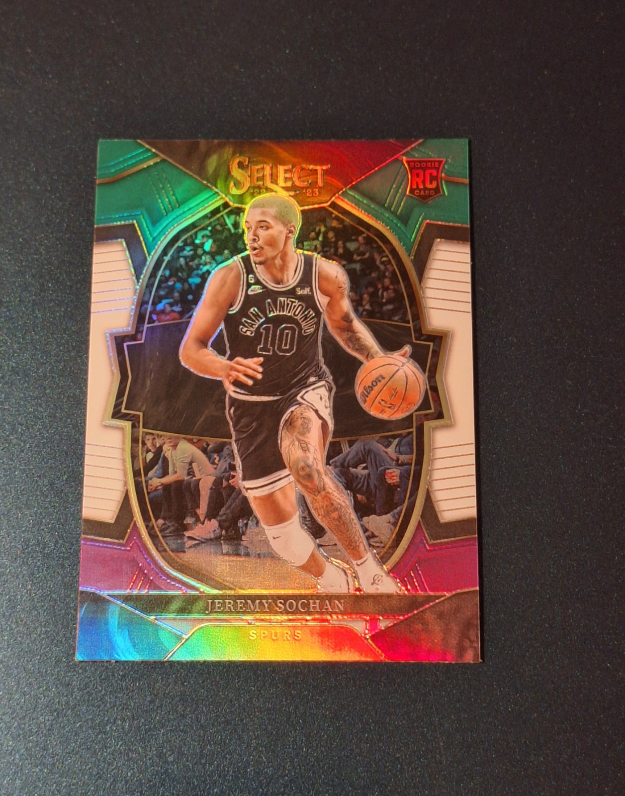 Jeremy Sochan 2022-23 Select GREEN WHITE PURPLE PRIZM Rookie Card #86 RC Spurs