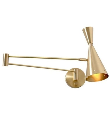 Mid Century Wall Sconce LELO 2 Wall Light Lamp Black Handmade Brass Stilnovo