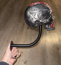 Skull Helmet Holder Wall Mounted Motorcycle Hanger Skull Route 66 Rare