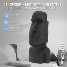 Oriental Galerie Moai Skulptur Aus Lavastein – 150 Cm, Frostfest, Für Garten & Haus