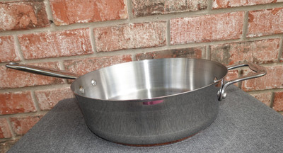 Kitchen Aid 5 ply copper base 4.75 qt. frying /saucepan with glass lid 11''x 3.5''