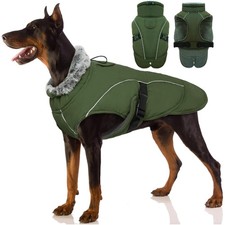 Hundejacke Fleece Winter, Wasserabweisend, Reflektierend, Verstellbar, Groß