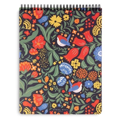 Steel Mill & Co. Large Top Spiral Notebook, Wanderlust Black | 11'' x 8.5'' Jou...