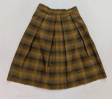 Pendleton Vintage Skirt Size Small Green Brown Plaid Wool A-Line FLAWS