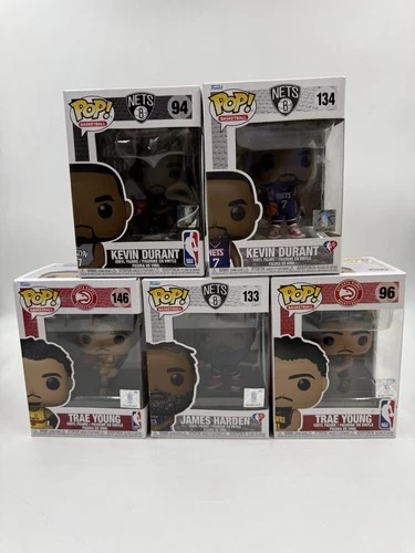 NBA Funko Pop Lot Of 5 Harden, Durant, Trae Young