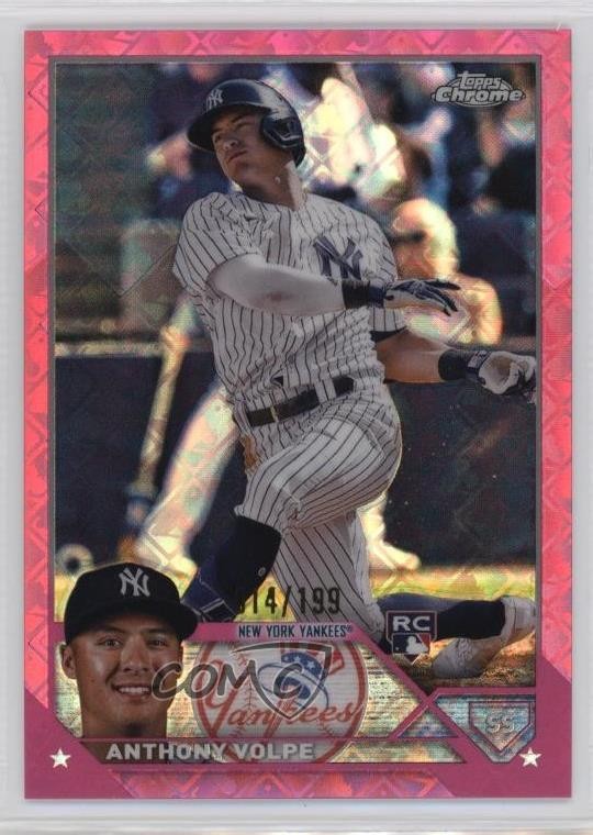 2023 Topps Chrome Logofractor Edition Pink Refractor /199 Anthony Volpe #4 1f5j