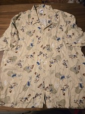 Warner Bros Studio XXL Vintage Looney Tunes Bugs Bunny Taz Coyote Golfing Shirt