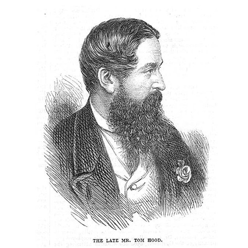 Mr Tom Hood the English Writer - Antique Print 1874