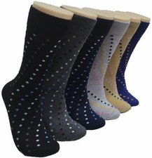 6 Pairs Women's Dress Socks Comfortable Casual Soft Cotton Crew Socks Size 10-13