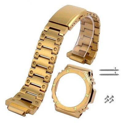 Für Casio GA-2100 GA-2110 Edelstahl-Uhrenarmband & Lünette Set