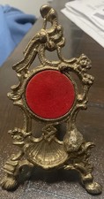 Victorian Cherub Brass Pocket Watch Display Stand Holder Easel 5-1/8" Tall