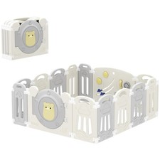 Baby Playpen, Pre-Assembled Foldable Play Yard for Babies and Toddlers with L...