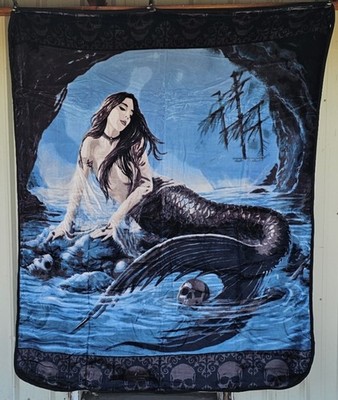 ANNE STOKES SIRENS LAMENT MERMAID GOTHIC FANTASY QUEEN SIZE BLANKET