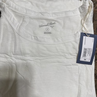 2 PACK Universal Thread Womens T Shirt Round Neck Short Sleeve White     Size 3X