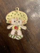 Vintage Strawberry Shortcake Apple Dumplin Enamel Jewelry Necklace 80s Charmonly