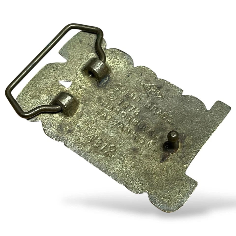 Vintage James Belt Buckle Solid Brass Baron Belt Buckle JAMES 3” 3.4oz 1978 - Image 3 of 4