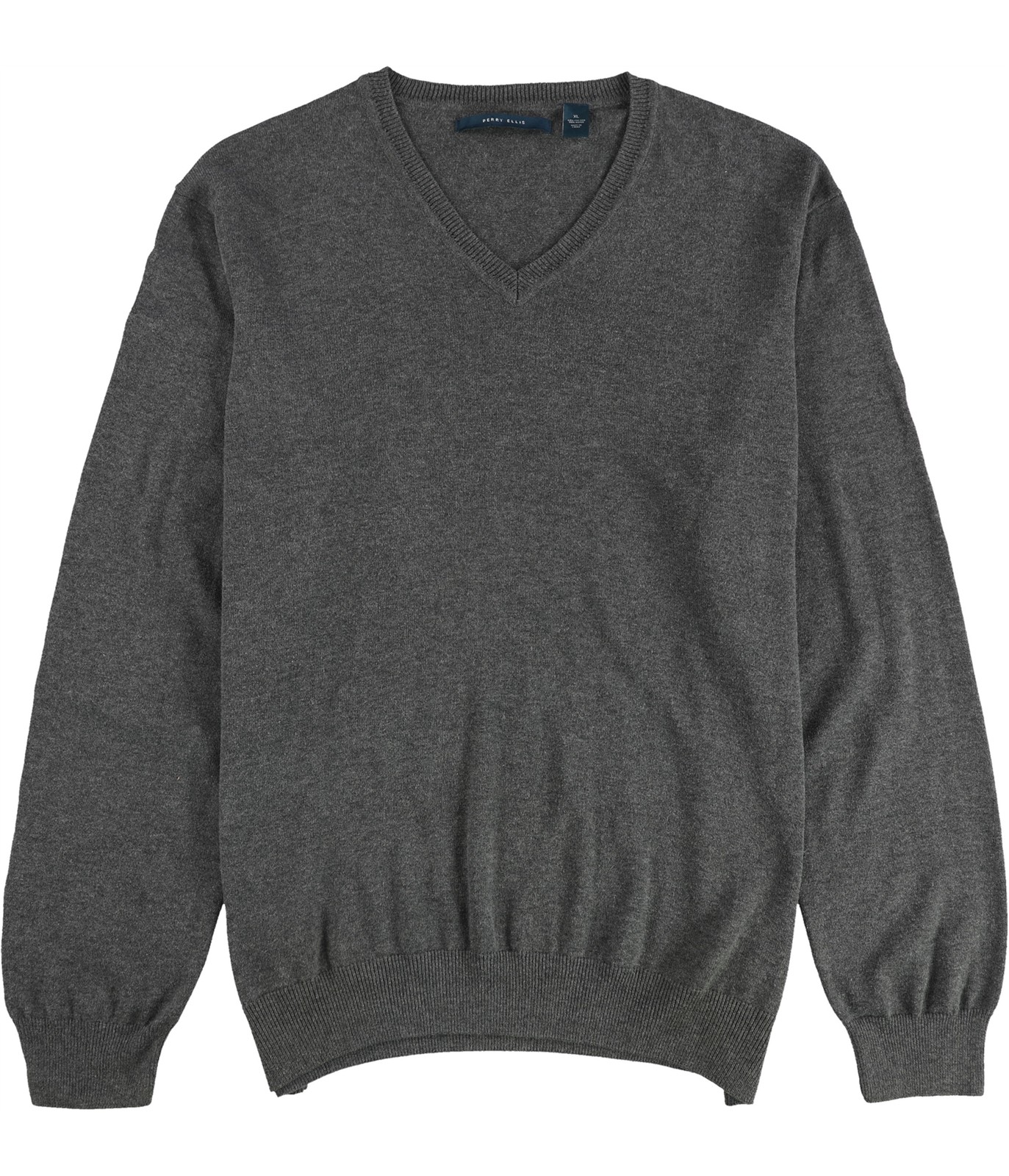 Мужской пуловер Perry Ellis с V-образным вырезом серый X-Large 6590₽