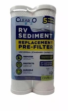 NEW 2 PACK CLEAR2O RV Sediment Replacement Pre Filter Water 5 Micron 10” CPP1002