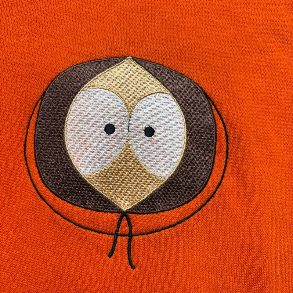 Sudadera con capucha vintage HUF x South Park Kenny para hombre parche bordado naranja mediano Foto 3 de 4