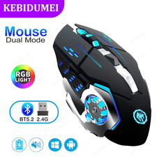 Bluetooth 2.4G Wireless Mouse RGB Rechargeable Silent 3600 DPI Gaming