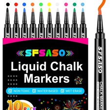 Liquid Chalk Markers for Acrylic Fridge 1 Count Pack of 10 , Multicolor