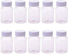 10PCS Empty Plastic Medicine Pill Bottle Container Solid Powder Medicine Chem...